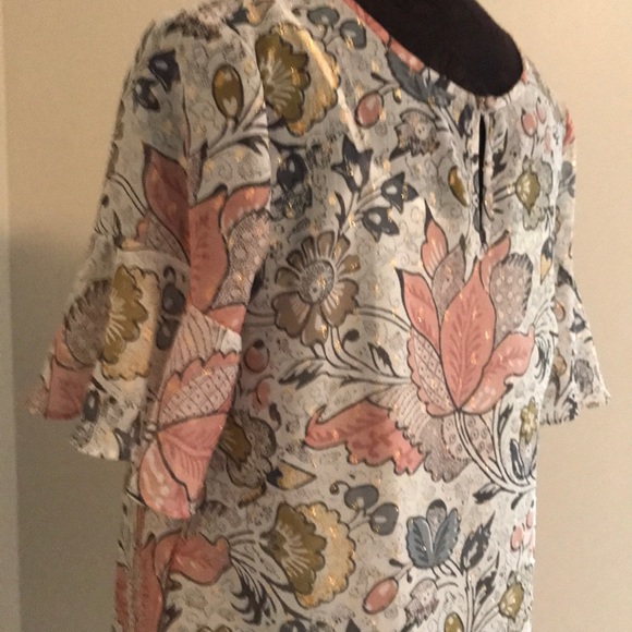 EUC Loft Shift Dress with Bottom & Ruffle Sleeves - Picture 3 of 8